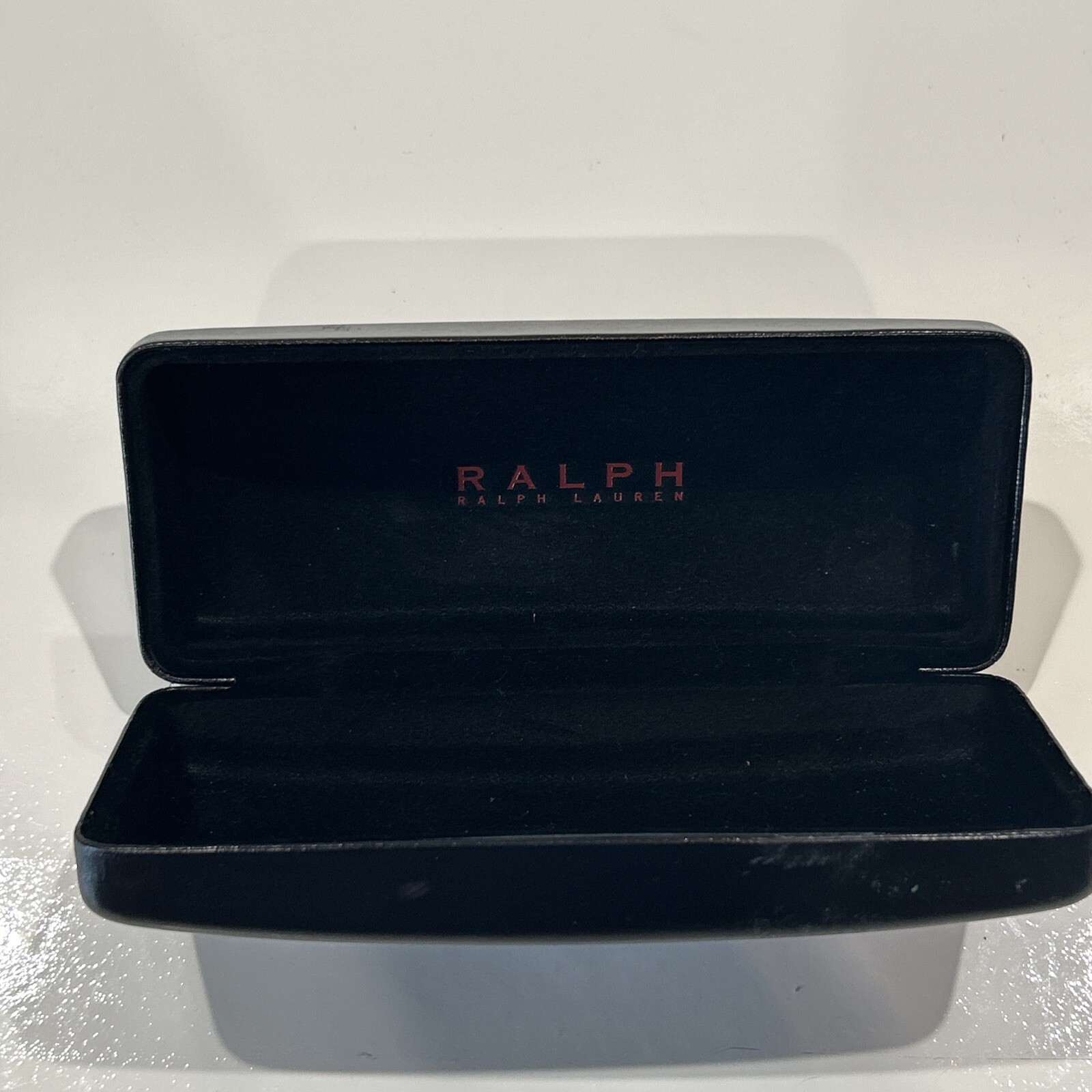 Ralph Lauren Hard Shell Eyeglass Sunglass Hinged Black Case Flocked Lining
