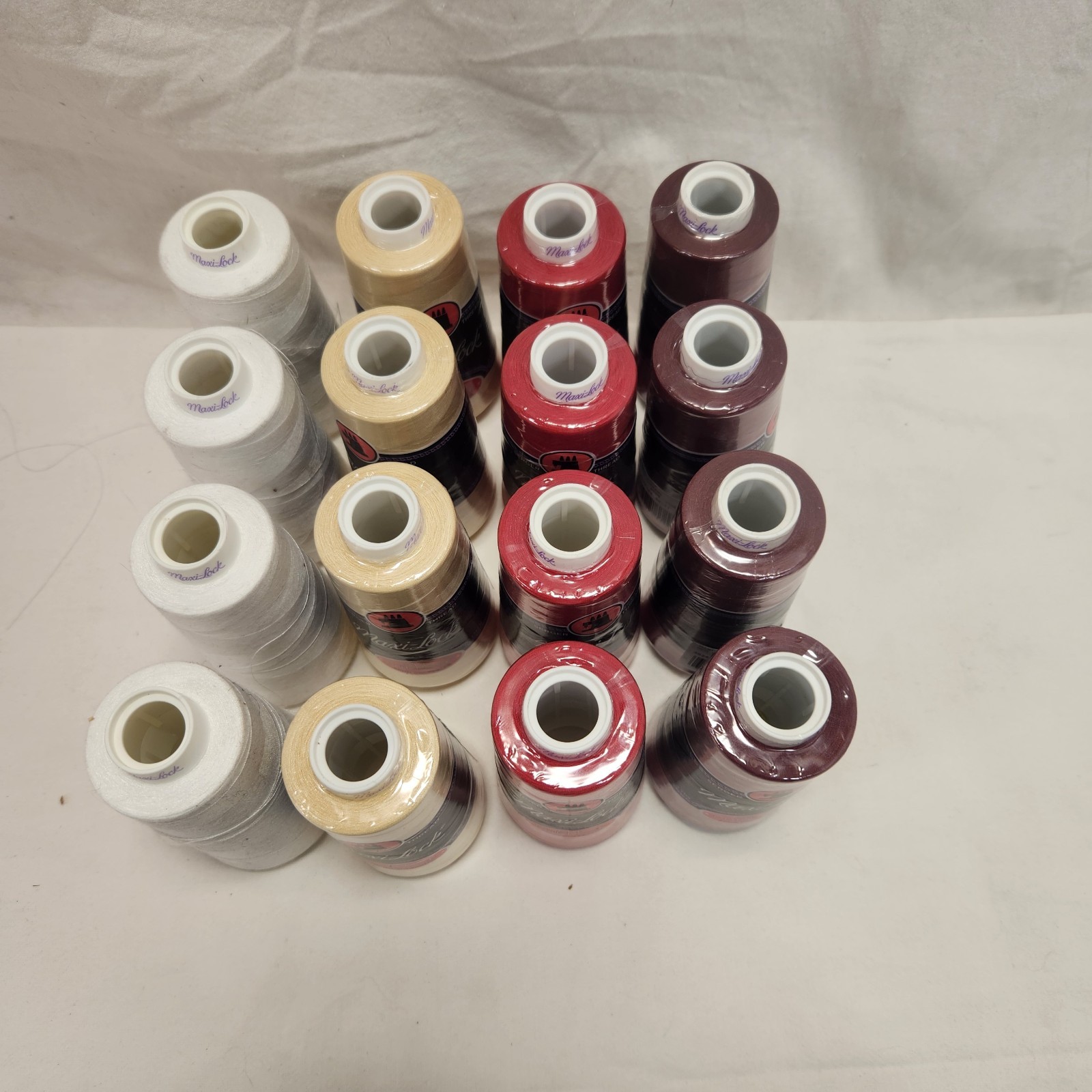 A&E Maxi-Lock Serger Thread Approx 3000 Yd. Each (Lot Of 16) 4 Open