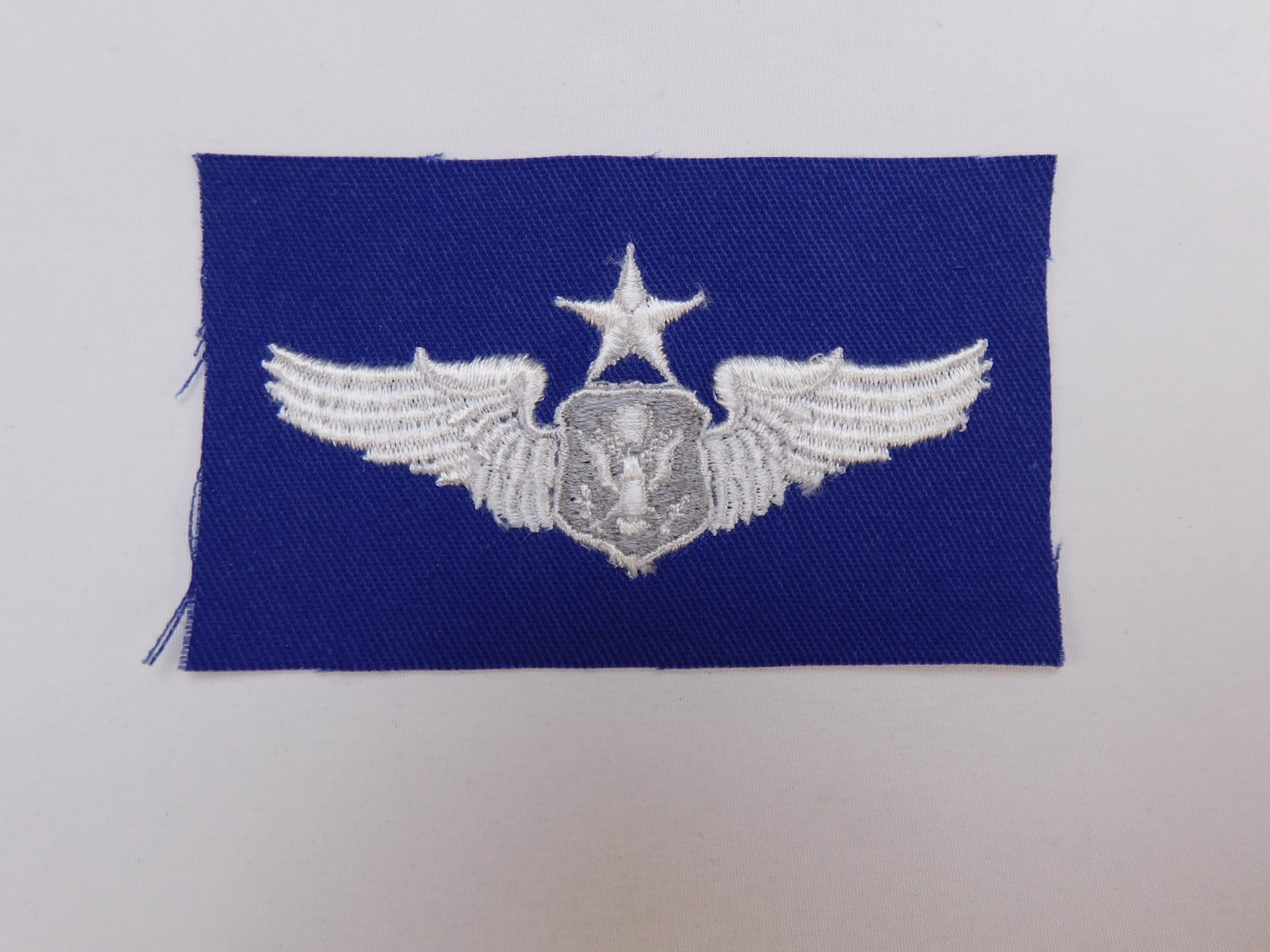 US Air Force USAF Senior Non-Rated Officer Wings Royal Blue Twill Patch Cut-Edge