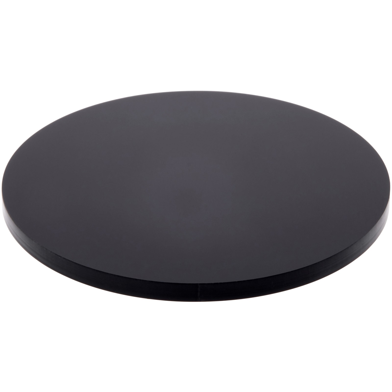 Plymor Black Acrylic Round Standard-Edge Display Base, 4" W x 4" D x 0.25" H