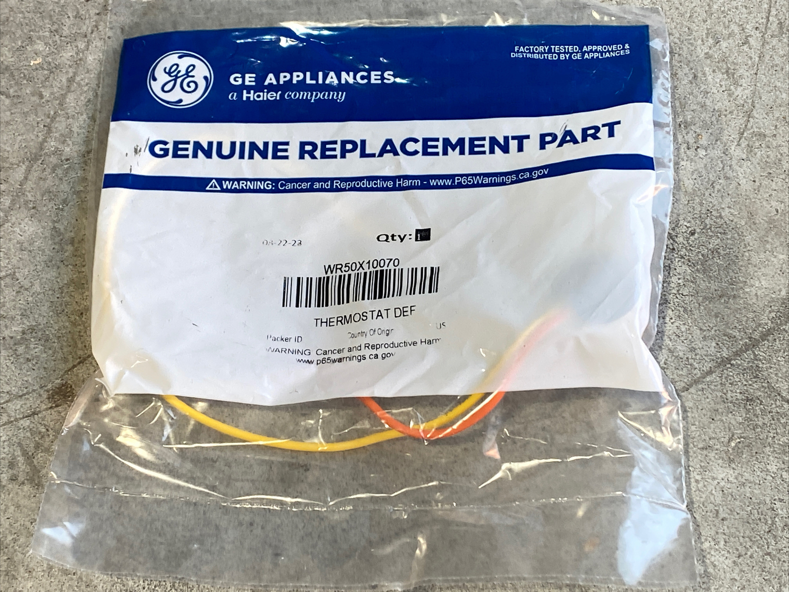 GE GENUINE REPLACEMENT PART WR50X10070 DEFROST THERMOSTAT OEM NEW