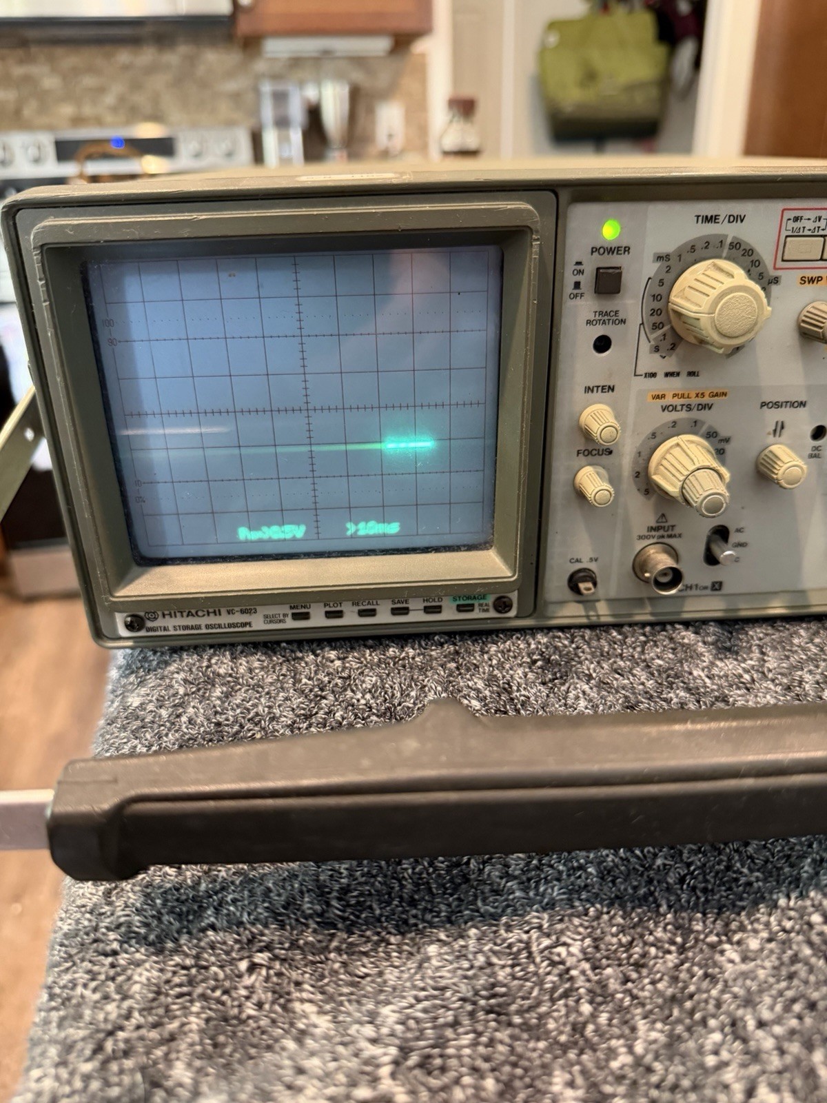 Hitachi VC 6023 Analog Oscilloscope 20 Mhz Digital Storage Tested Works