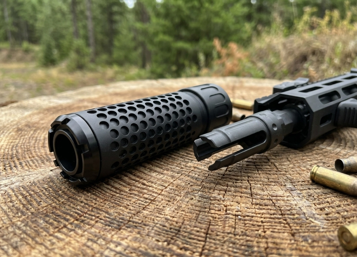 Shadow MKII 4" Muzzle Brake & Blast Redirect Sleeve Combo for 1/2*28 GBB SYS