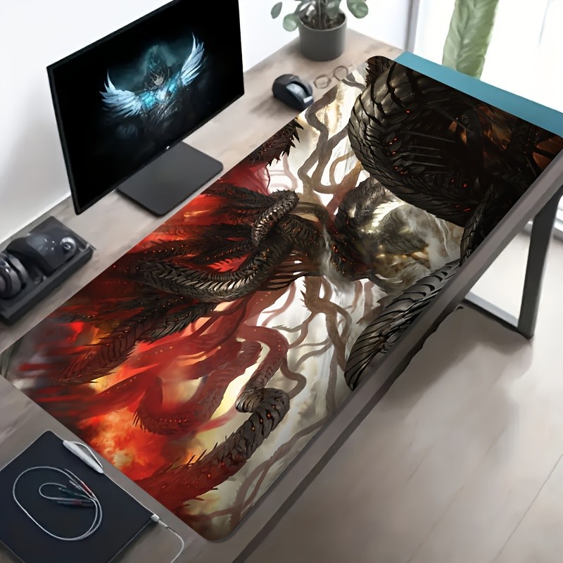 1 Large-sized Esports Gaming Mouse Pad Featuring a Dark, Sinister Tentacle Mons