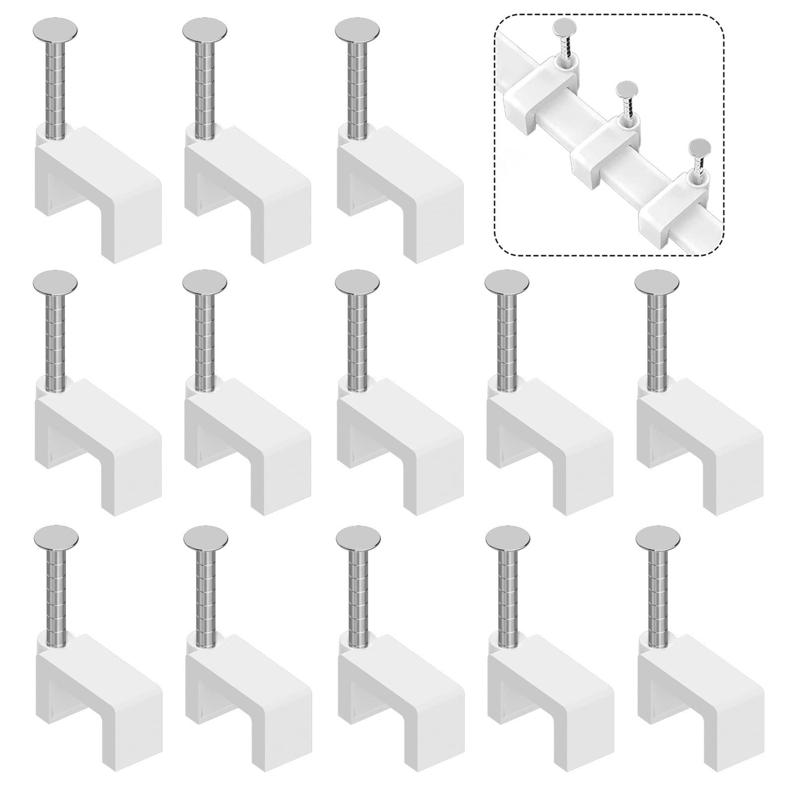 Cable Clips Nail in Cable Clips 100 Pcs 8mm Flat Ethernet Cable Wall Clips Cable