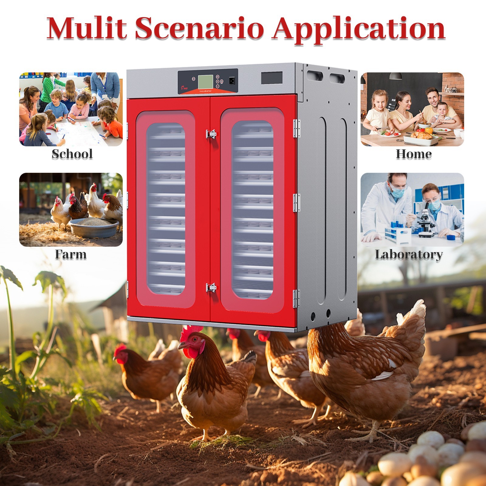 1000-Egg Commercial Cabinet Incubator w/Automatic Temperature & Humidity Control