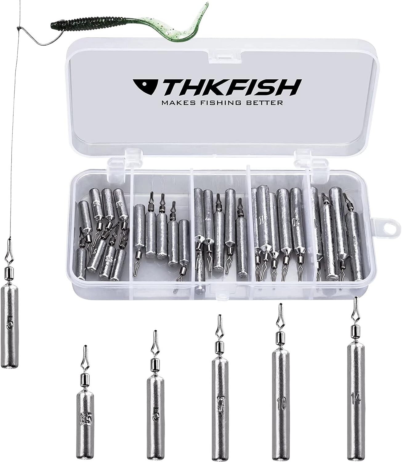 28pcs Fishing Weights Fishing Sinker Drop Shot Weights Fishing Weights Kit US