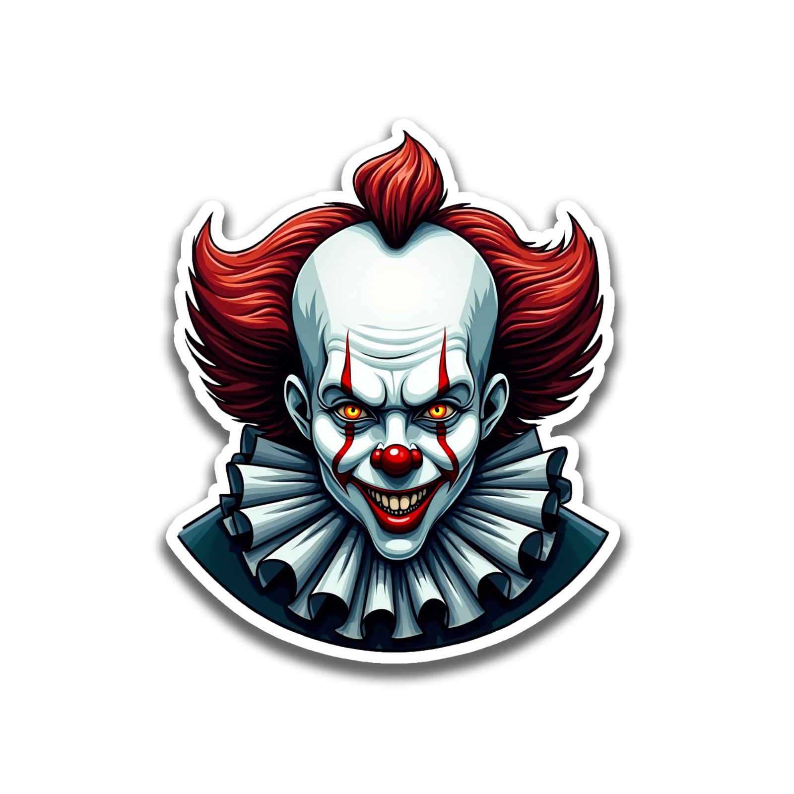 Clown Sticker 4 inch Scary Vinyl Decal High Resolution Glossy Waterproof