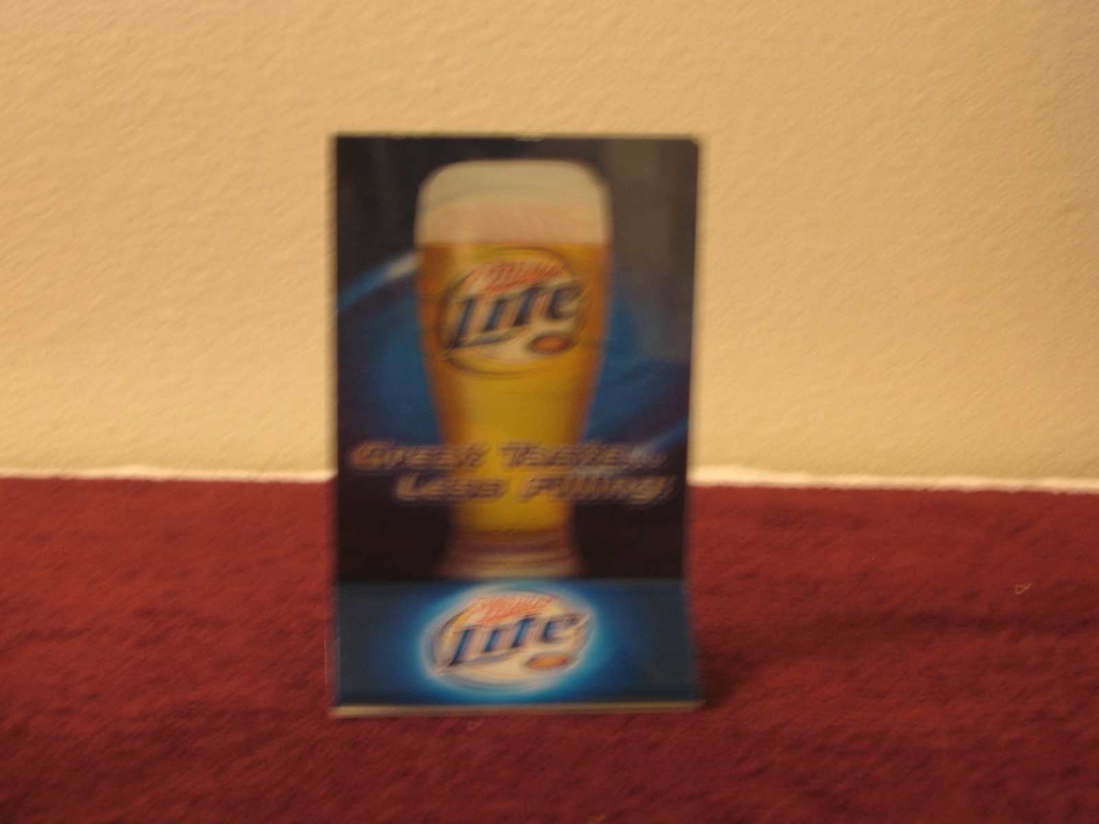 LOT OF 10 TABLE TENT INSERT HOLDERS PLASTIC MILLER LITE