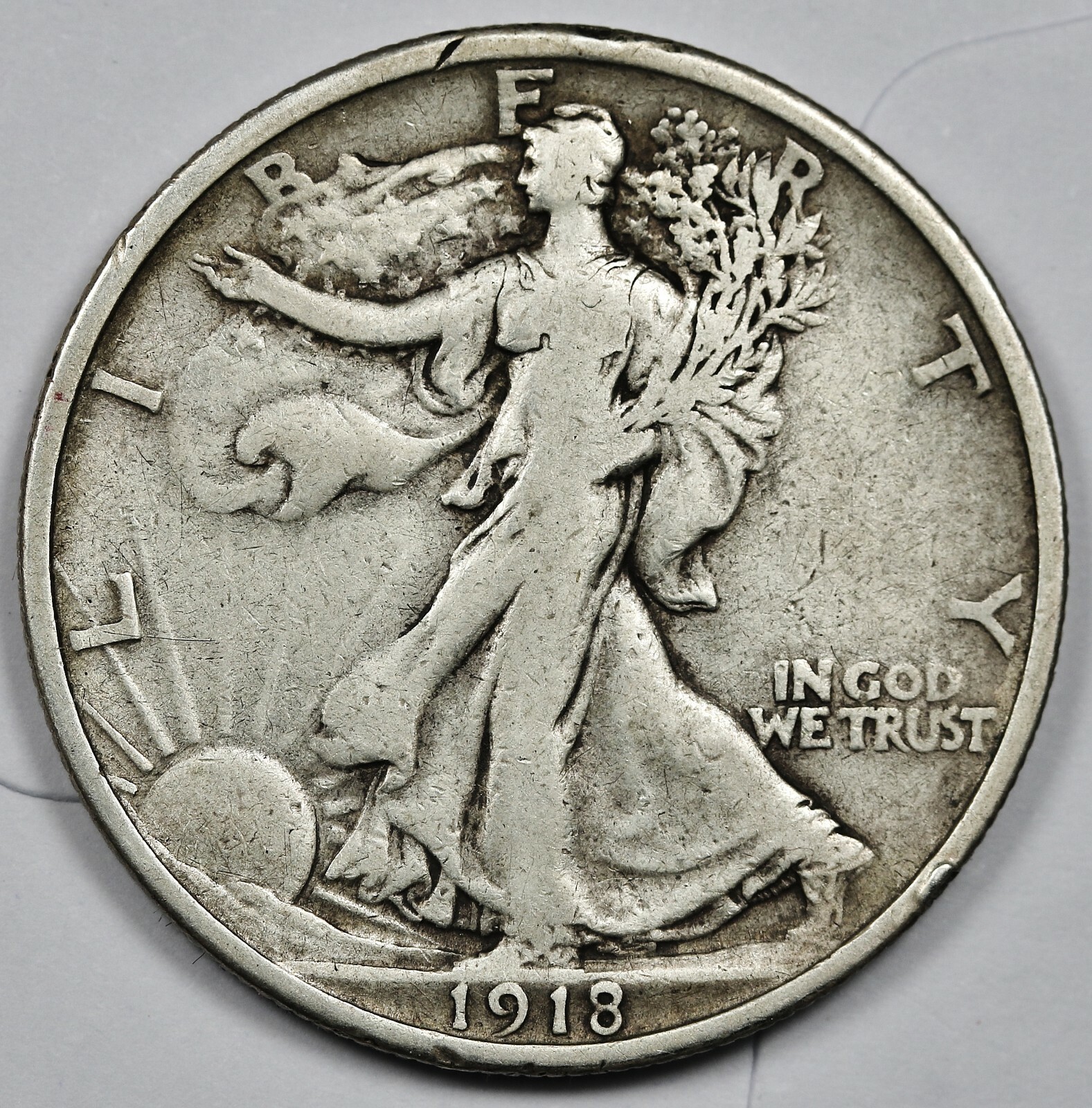 1918-p Liberty Walking Half.  "Perfect"  VF.  172038