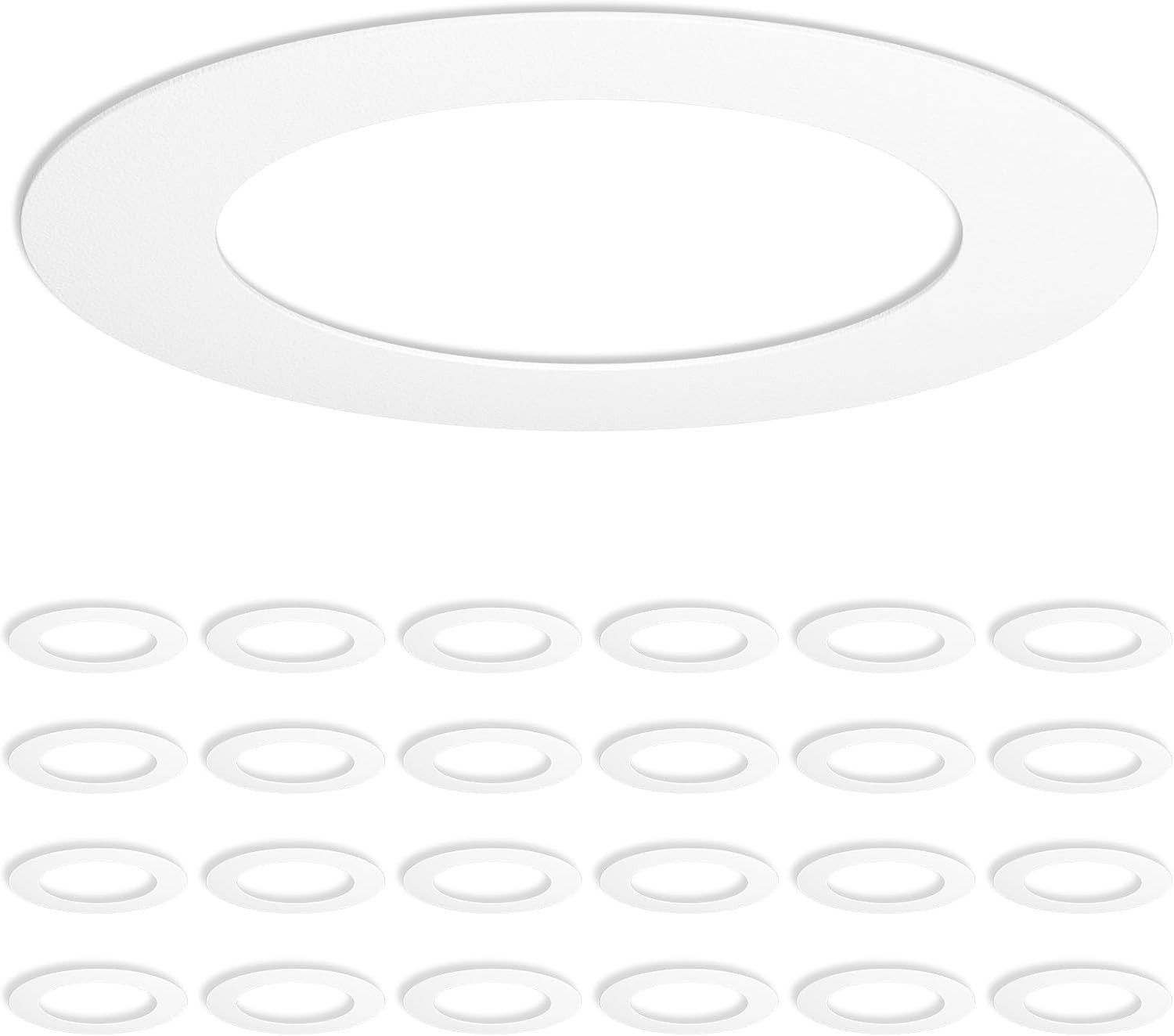 Amico 24 Pack Goof Rings for 6 Inch Recessed Lights, Can Light 24 Pack, White