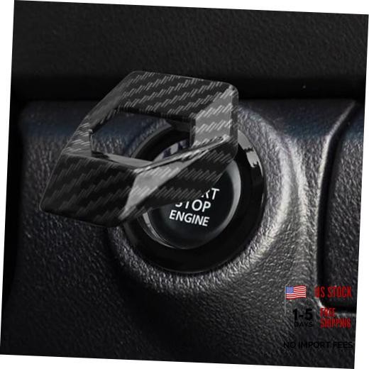 Car Engine Start/Stop Button Cover, Push Start Button Cover, Zinc Carbon Fiber