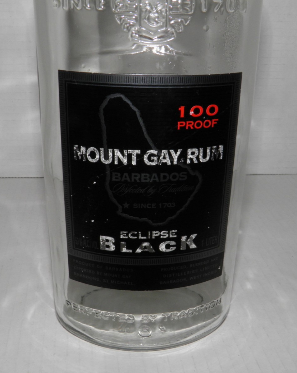 Mount Gay Rum Bottle Barbados Eclipse Black 100 Proof Empty