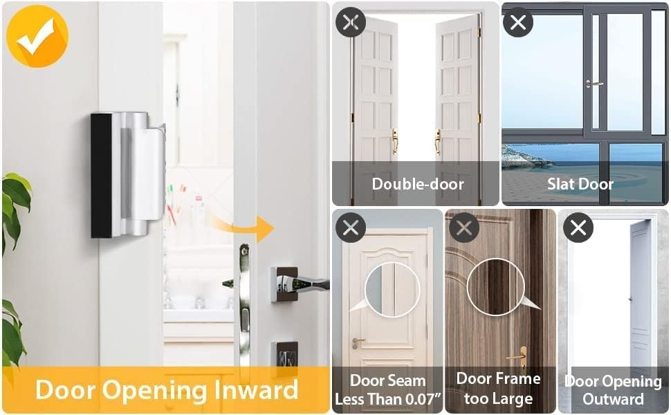 Home Security Door Lock, 2 Pack Childproof Reinforcement 3 Inch, Silver
