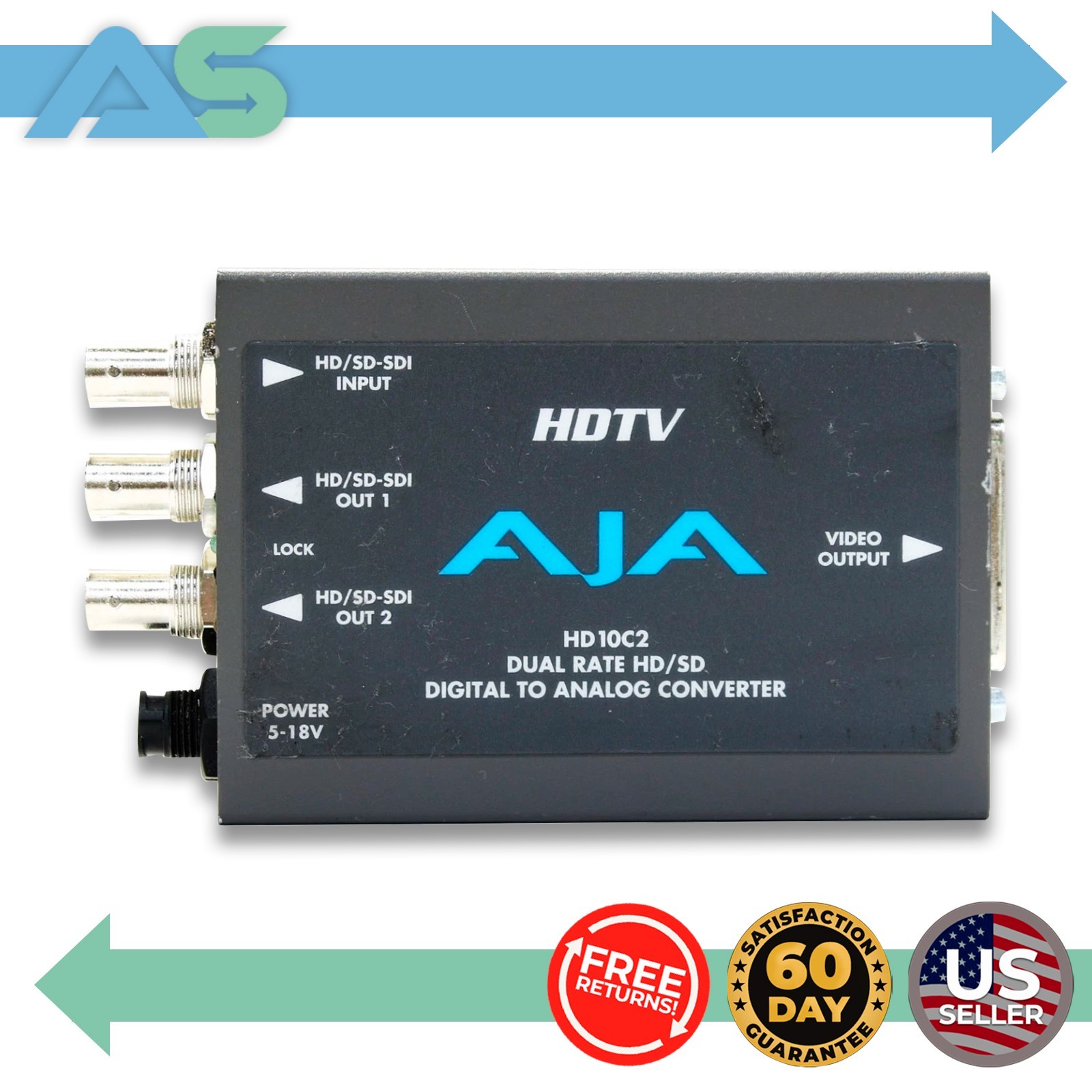 AJA HDTV HD10C2 Dual Rate HD/SD Digital to Analog Converter | No Power Supply