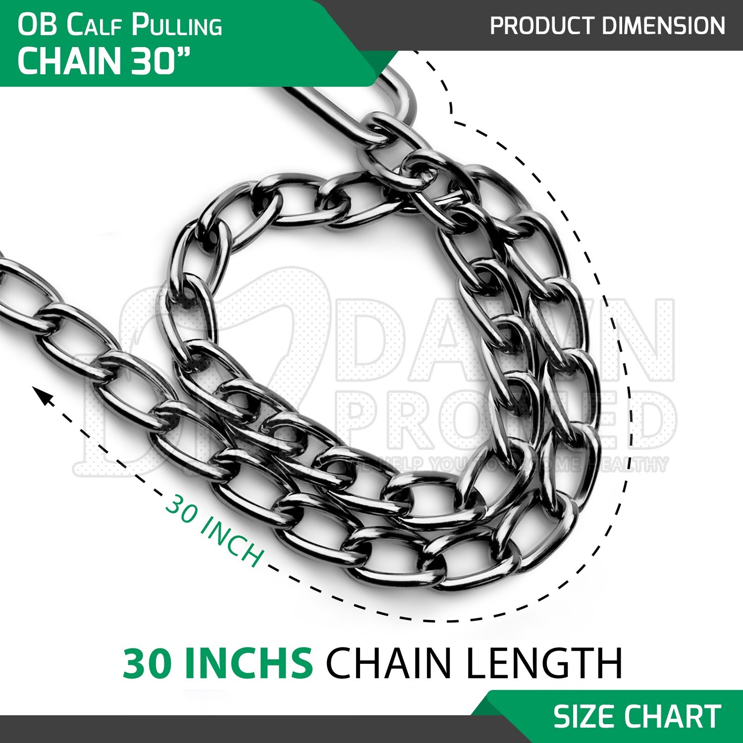 3 Pcs OB Calf Puller Hook & 30" 60" Chain Set Veterinary Instruments