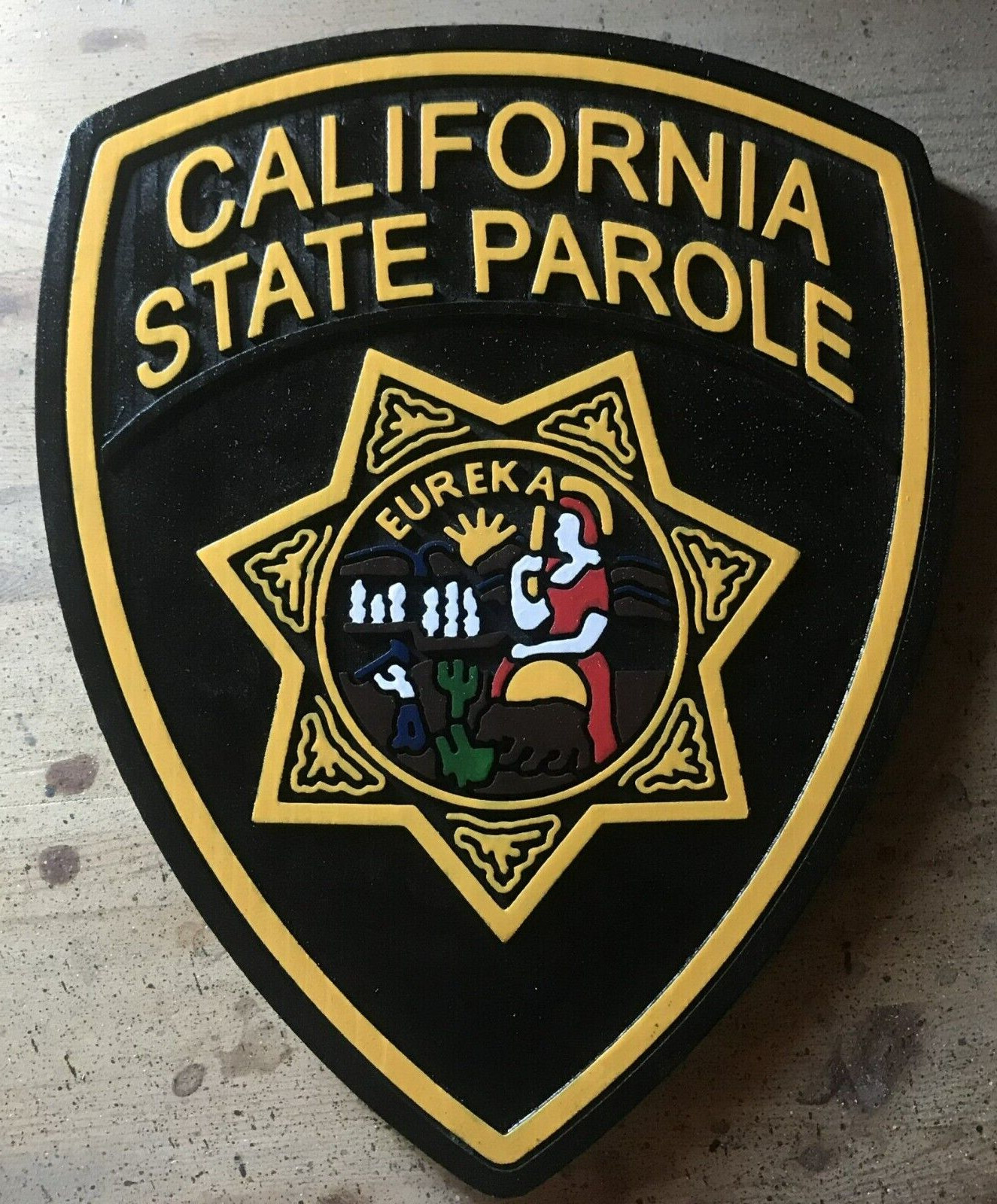 California State Parole 3D routed carved Patch Plaque Sign Custom