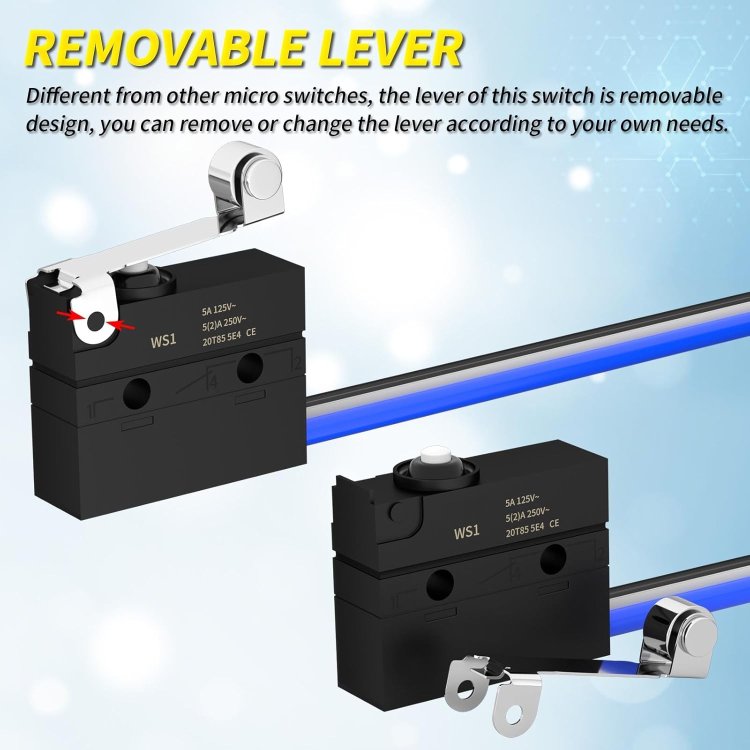Joinfworld Micro Switch with Lever Waterproof IP67 Sealed Roller Limit...