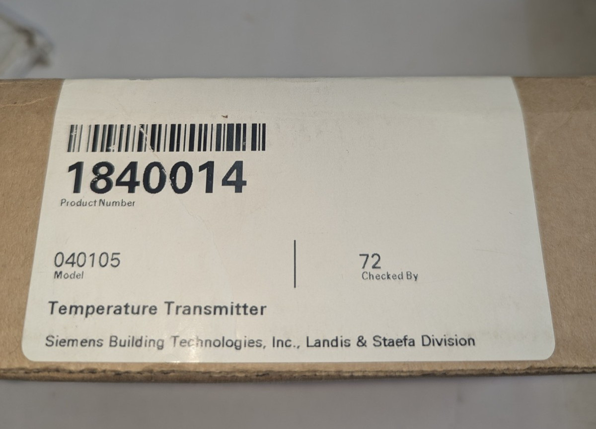 Siemens 1840014 Temperature Transmitter Range 80-240 F