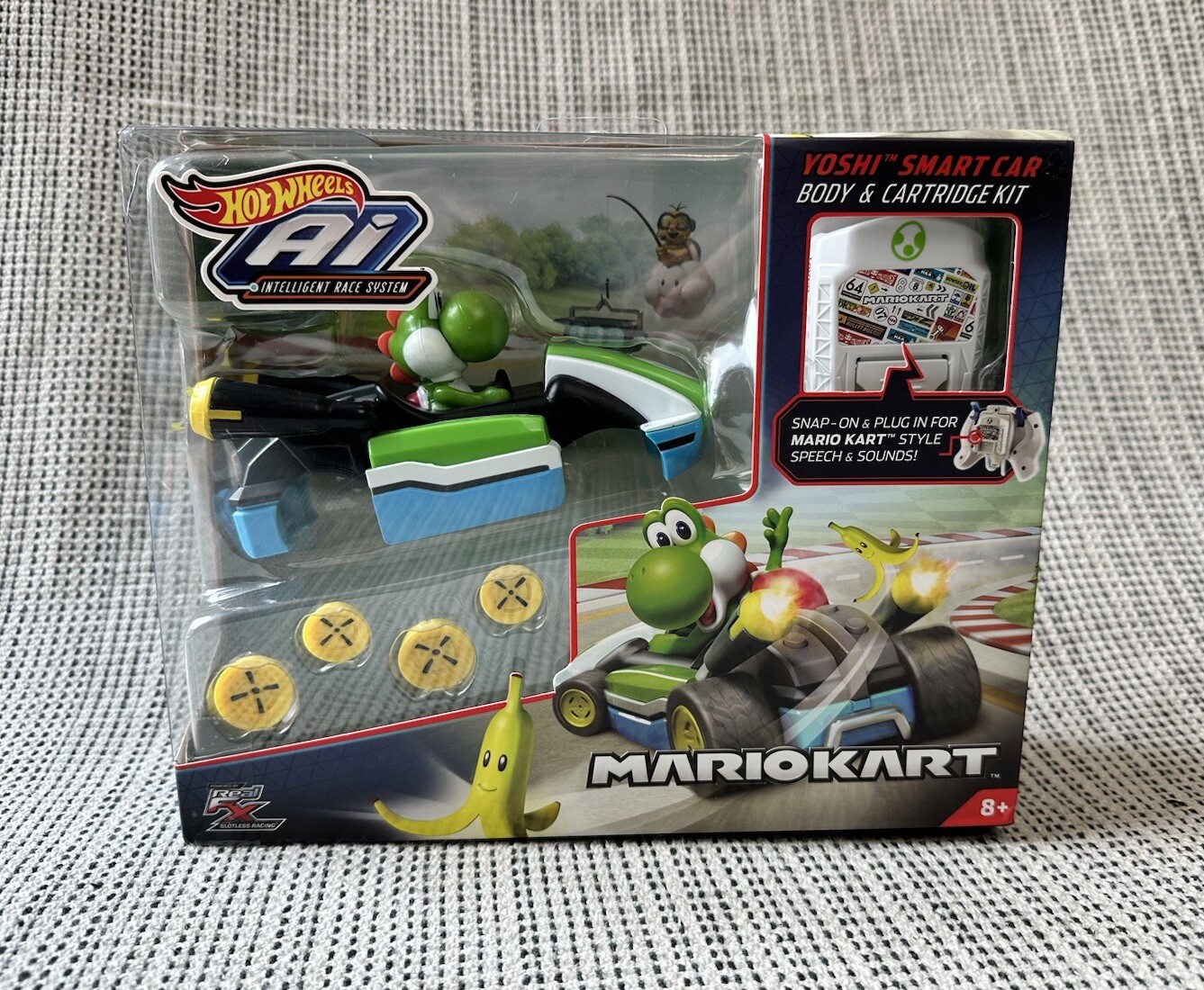 NEW Hot Wheels AI Mario Kart Yoshi Smart Car Body & Cartridge Kit 2017 Mattel