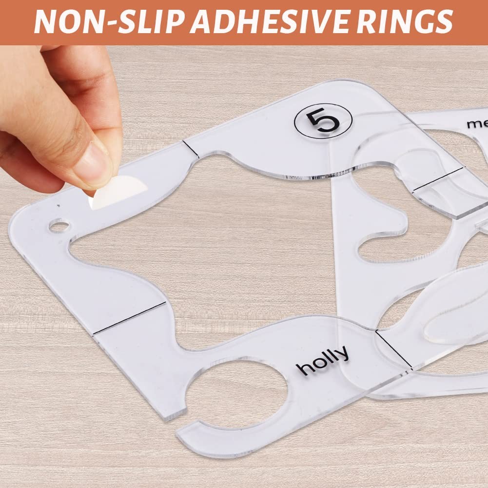 14 PCs Free Motion Quilting Template Set Includes 11 Templates Small