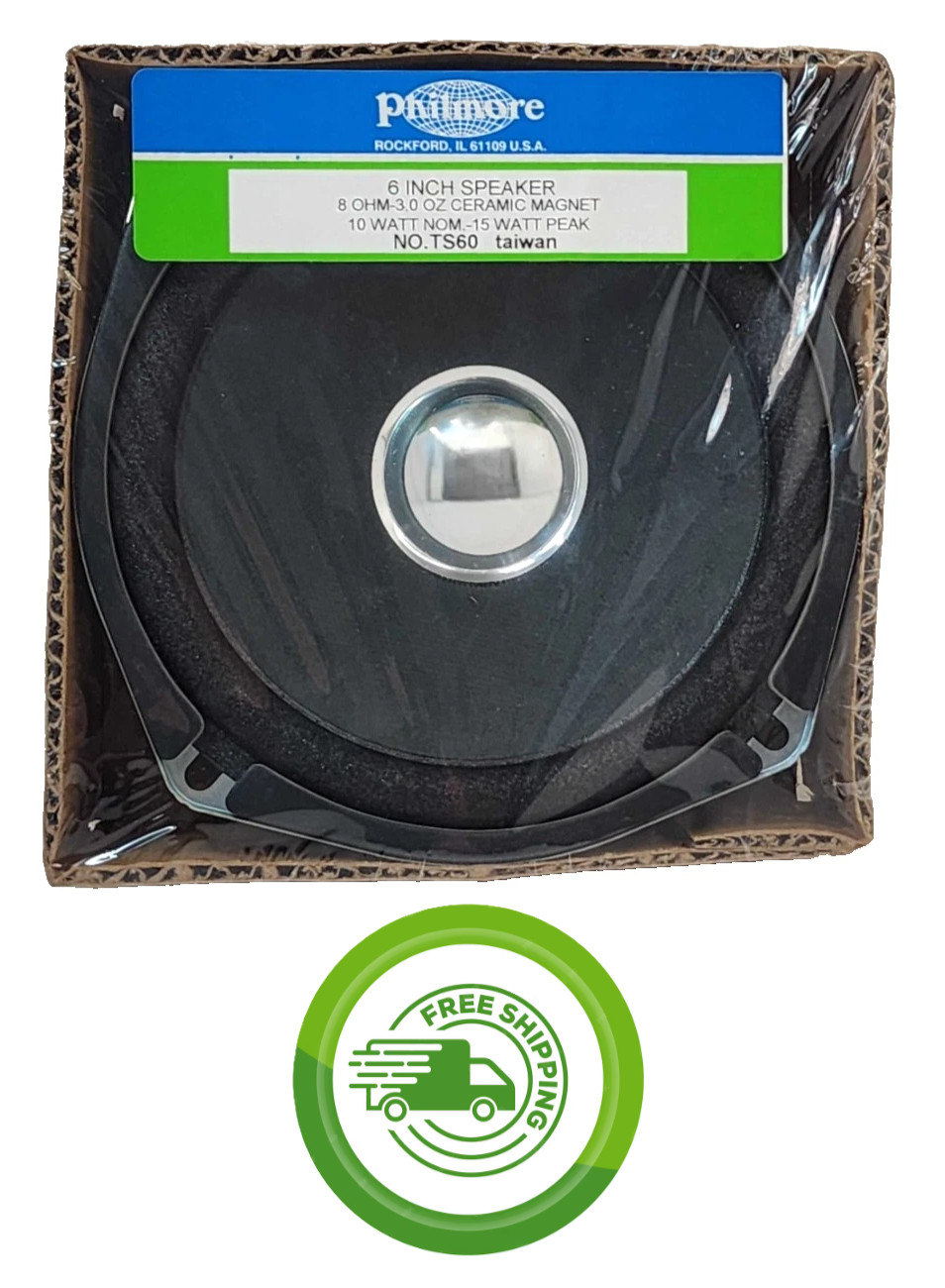 Philmore TS60 - 6" Square - 8 Ohm at 10 watts - 3.0 oz. Ceramic Magnet Speaker