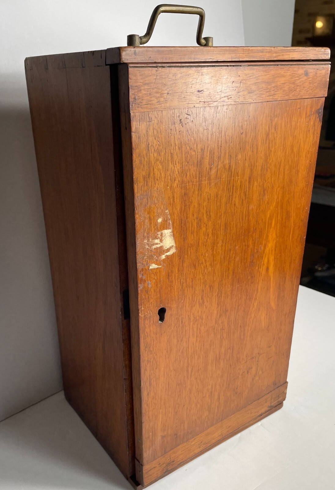 Antique Signed J.H. Steward microscope with case and some accessories.