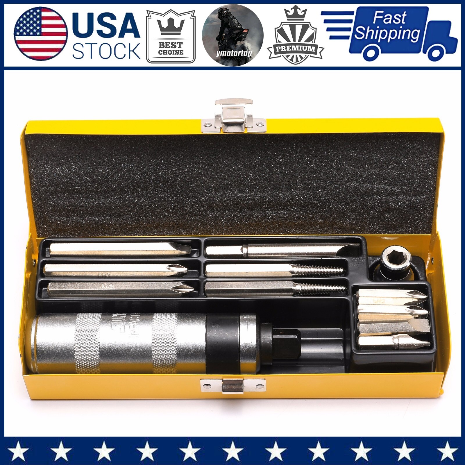 12PCS/Set Impact Screwdriver Kit Heavy Driver Hammer Screw Socket Drive Bit Tool