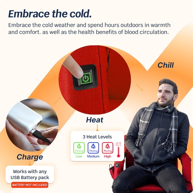 ALPCOUR 25X17 POLYESTER HEATED BLEACHER SEAT - RED