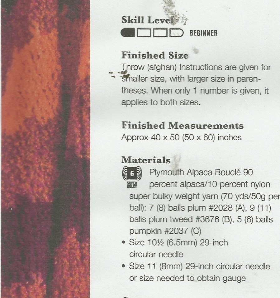 C0740 SAWTOOTH STRIPES AFGHAN KNITTING PATTERN/INSTRUCTIONS