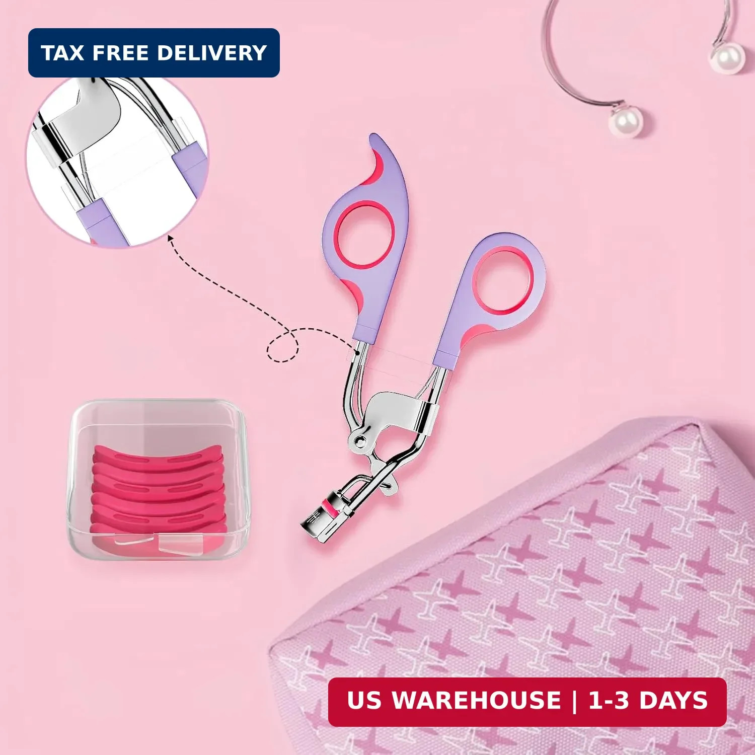 Eye Lash Curler with 6PCS Extra Replacement Pads, Superior Curling Effect Eyelas