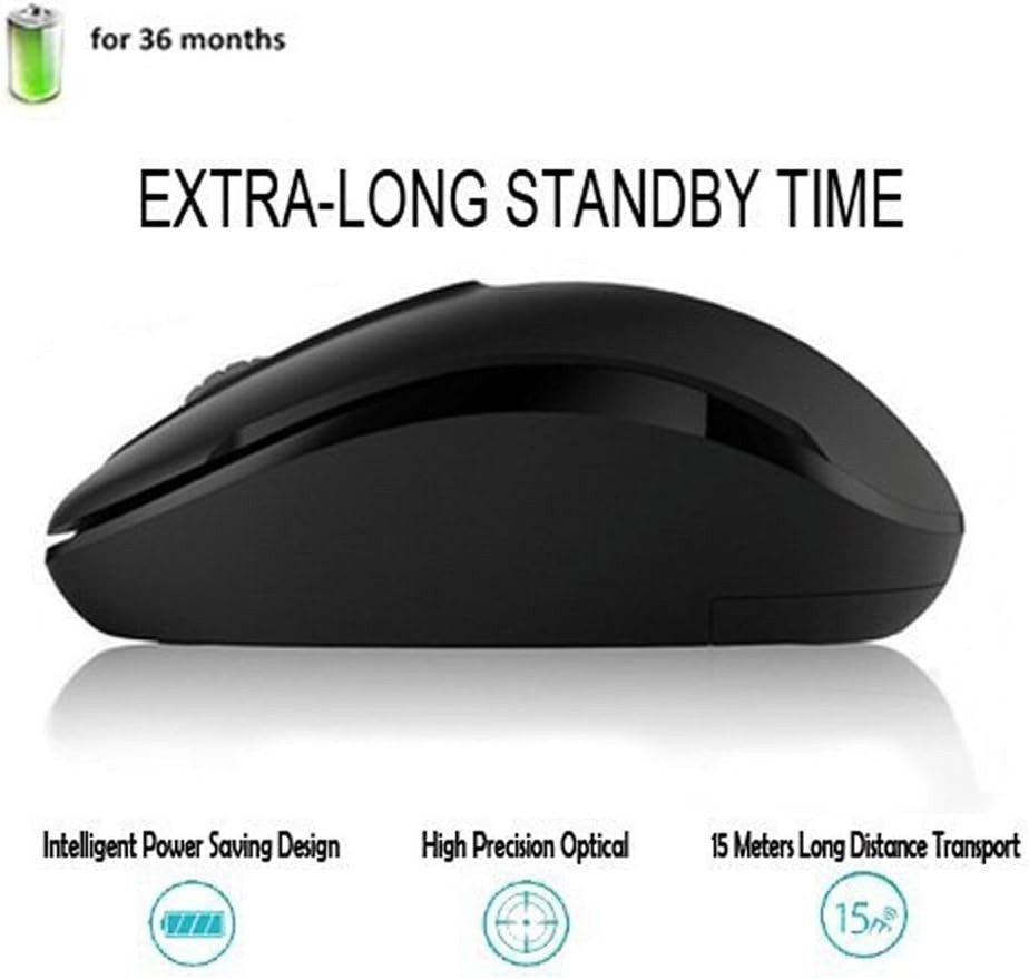 Comfortable 2.4 GHz Long Range Wireless Mouse 1600 DPI 15M Working Distance