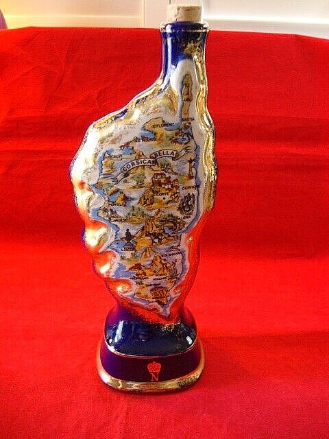 Empty CORSICA BELLA Porcelain Drink Bottle  Napoleon Collectable Limoges, France