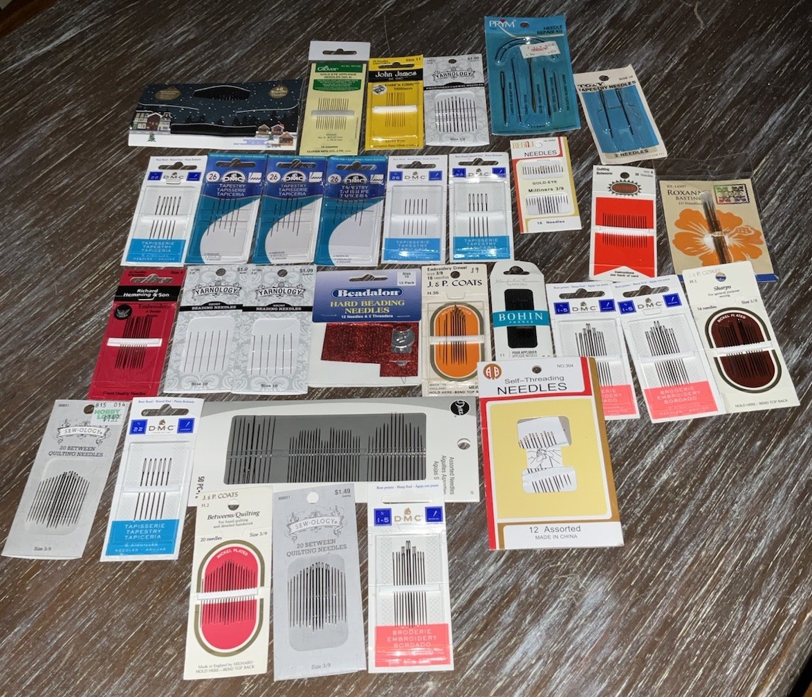 Assortment Of Needles, Appliqué, Tapestry, Beading, Embroidered, Quilting, Etc