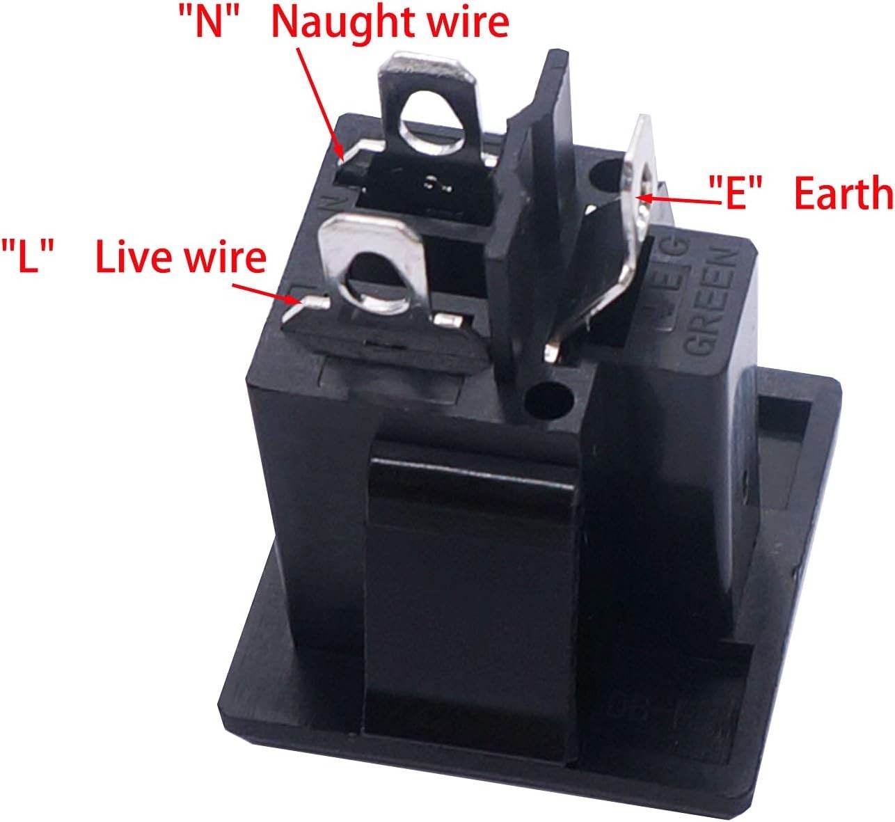 3Pcs 3 Pins Power Socket Plug Panel AC 15A 125V Panel Mount Outlet Industria...