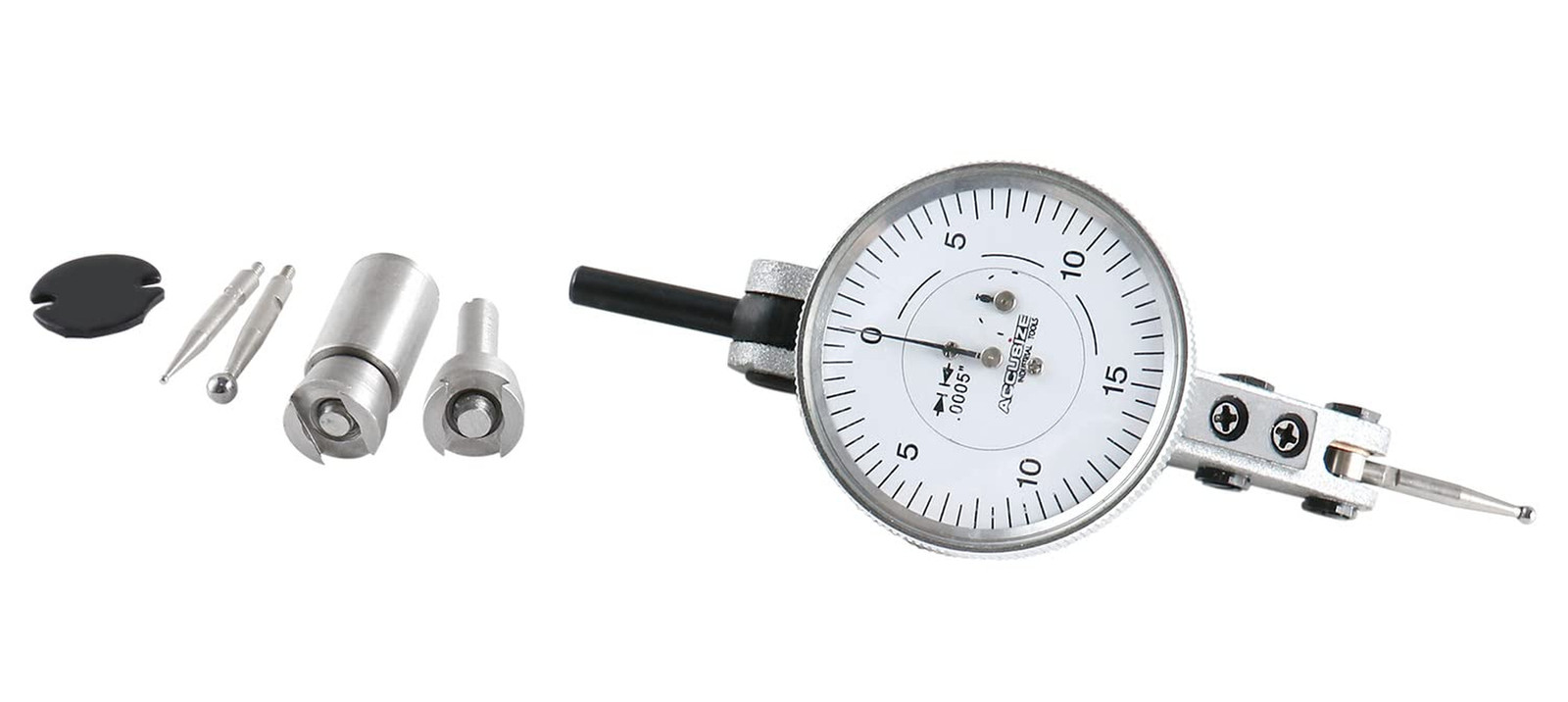 0.060'' by 0.0005'' (Range by Graduation) Horizontal Test Indicator with 1.5'' D