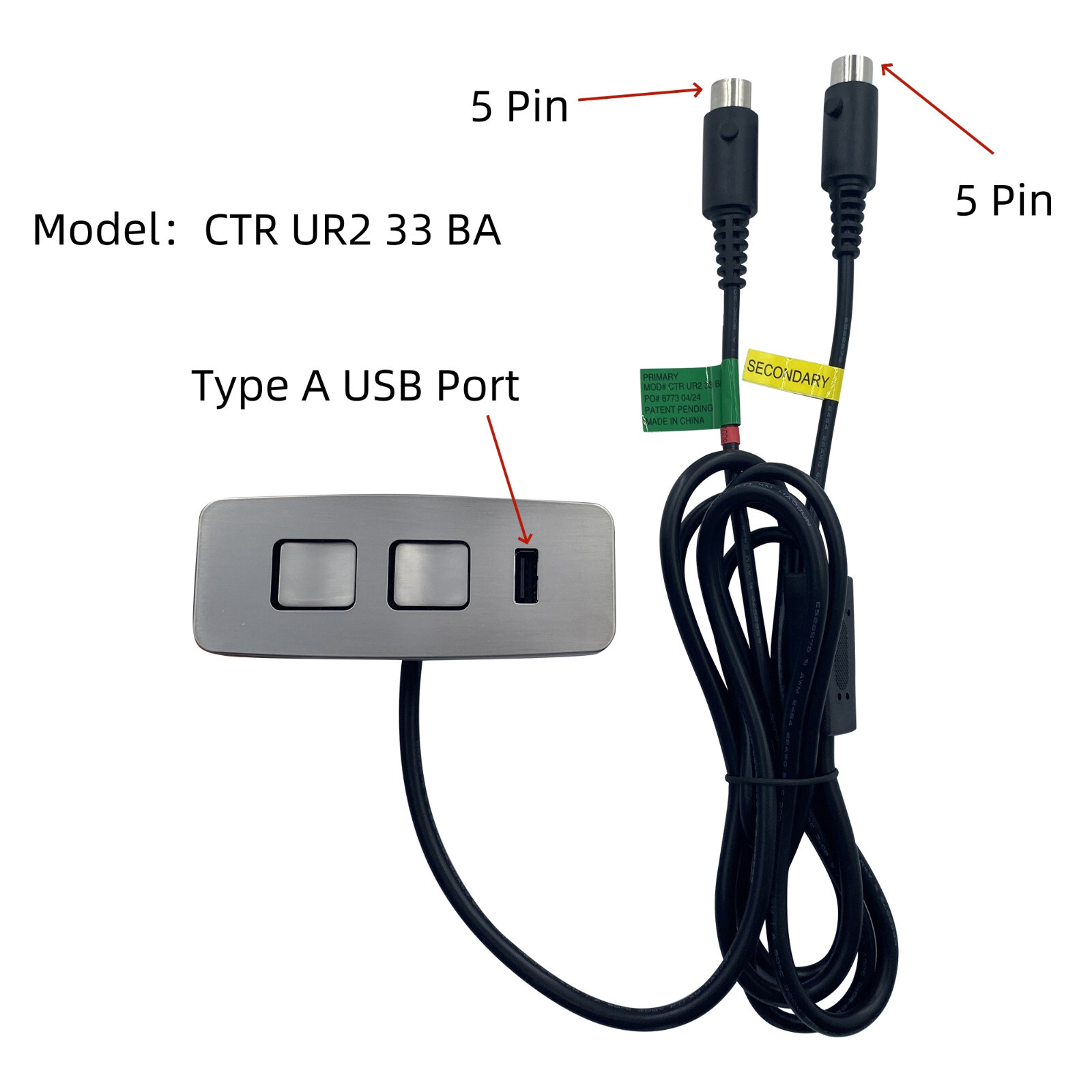 4 Button 5 Pin Power Recliner Sofa Switch Lift Chairs Hand Control CTR UR2 33 BA