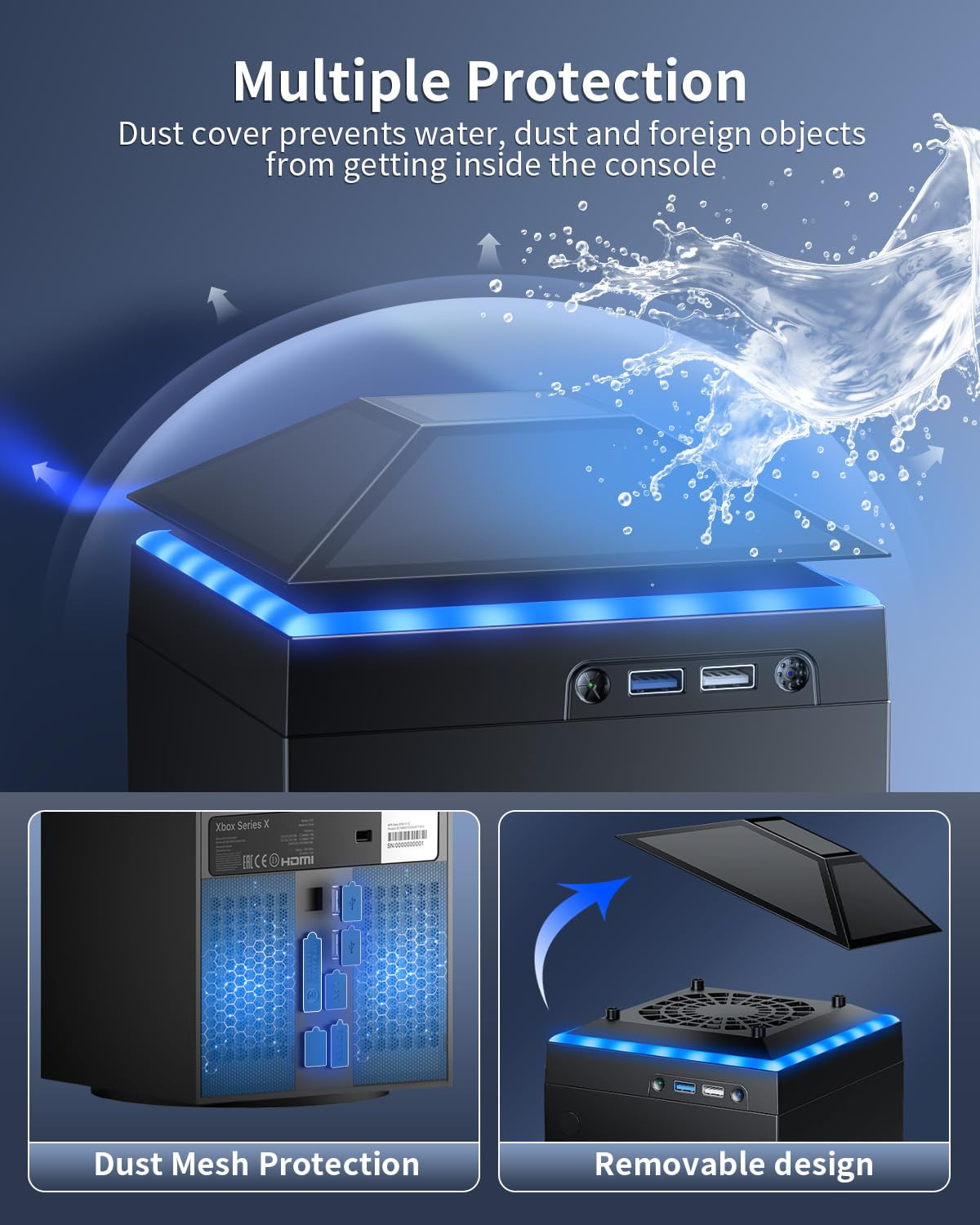 Cooling Fan Dust Proof for Xbox Series X Console with Colorful Light | Dust Cove