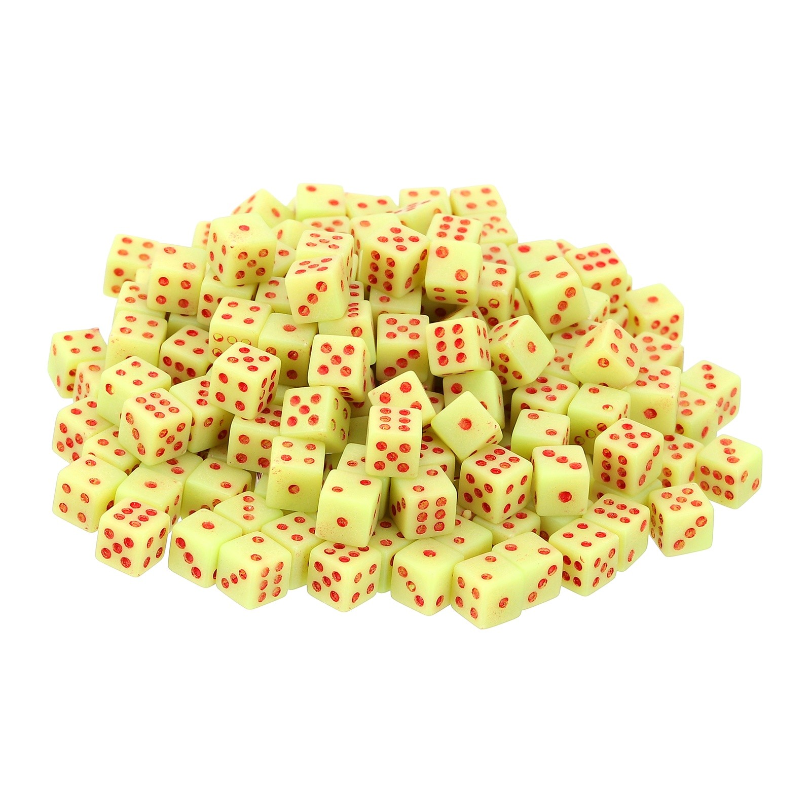 200Pcs Mini Dice, 5mm/0.2" Acrylic Game Dot Square Dice, Green/Red