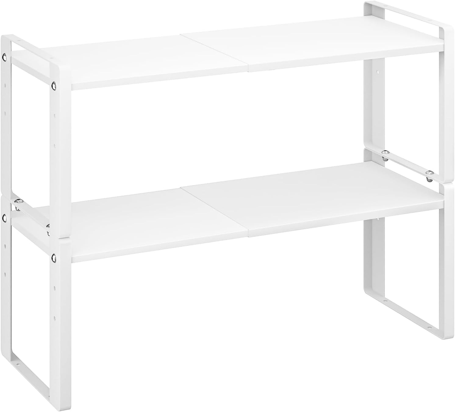 2 Pack Expandable Cabinet Organizer Shelves, 88Lbs High Weight Capacity, Stackab
