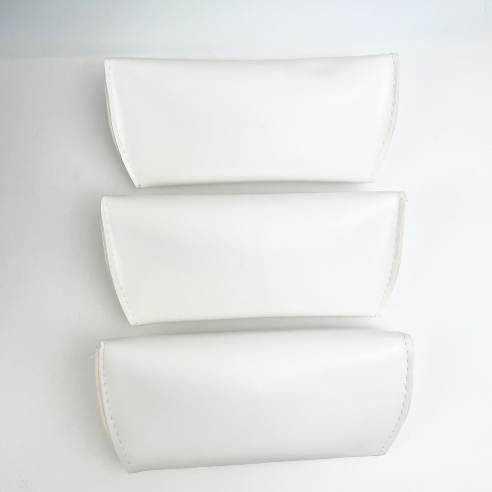 NEW Three AQS White Sunglass Case + Cloth Semi-soft *Read