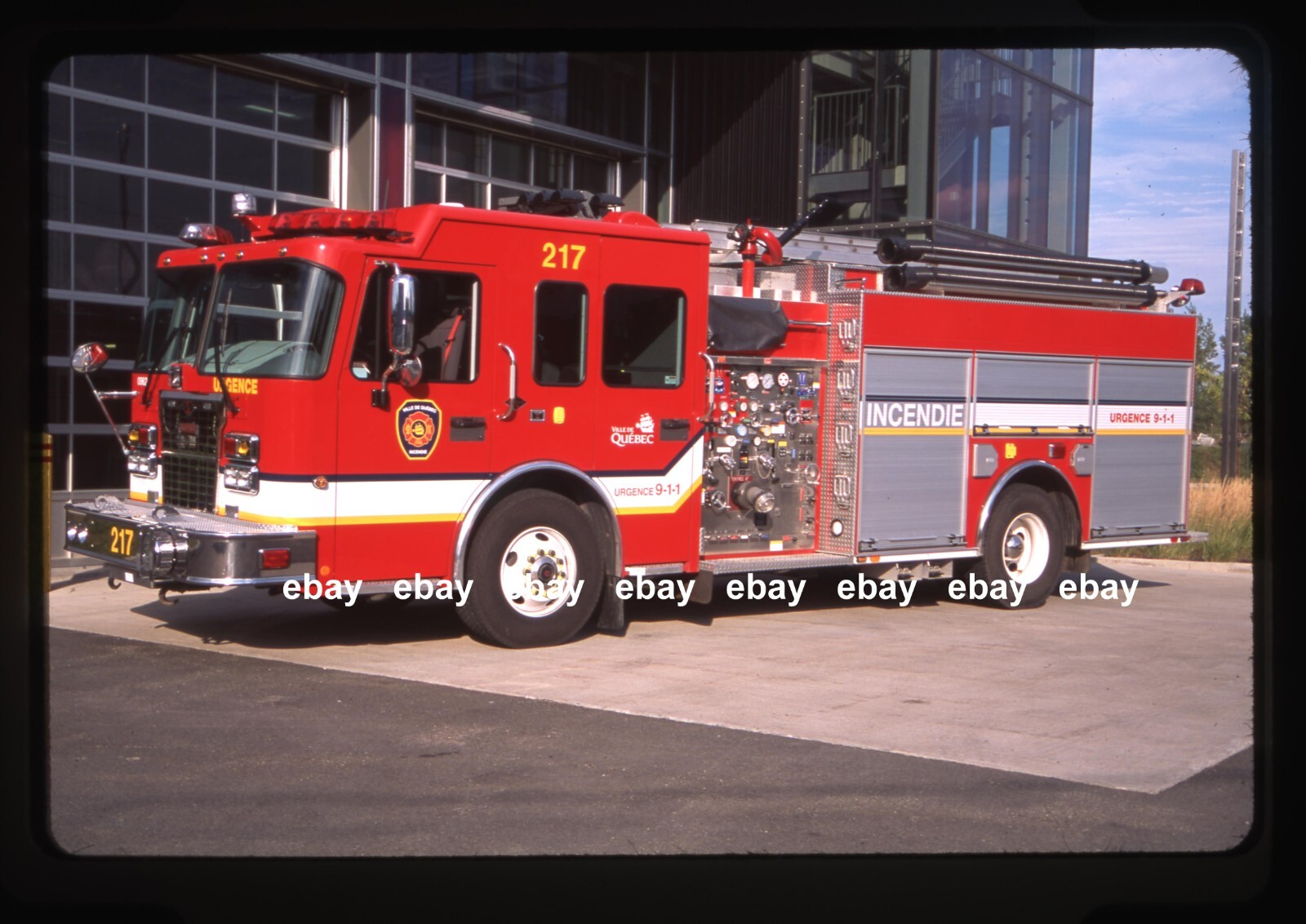 Quebec City Quebec P217 2009 Spartan MaxiMetal pumper Fire Apparatus Slide