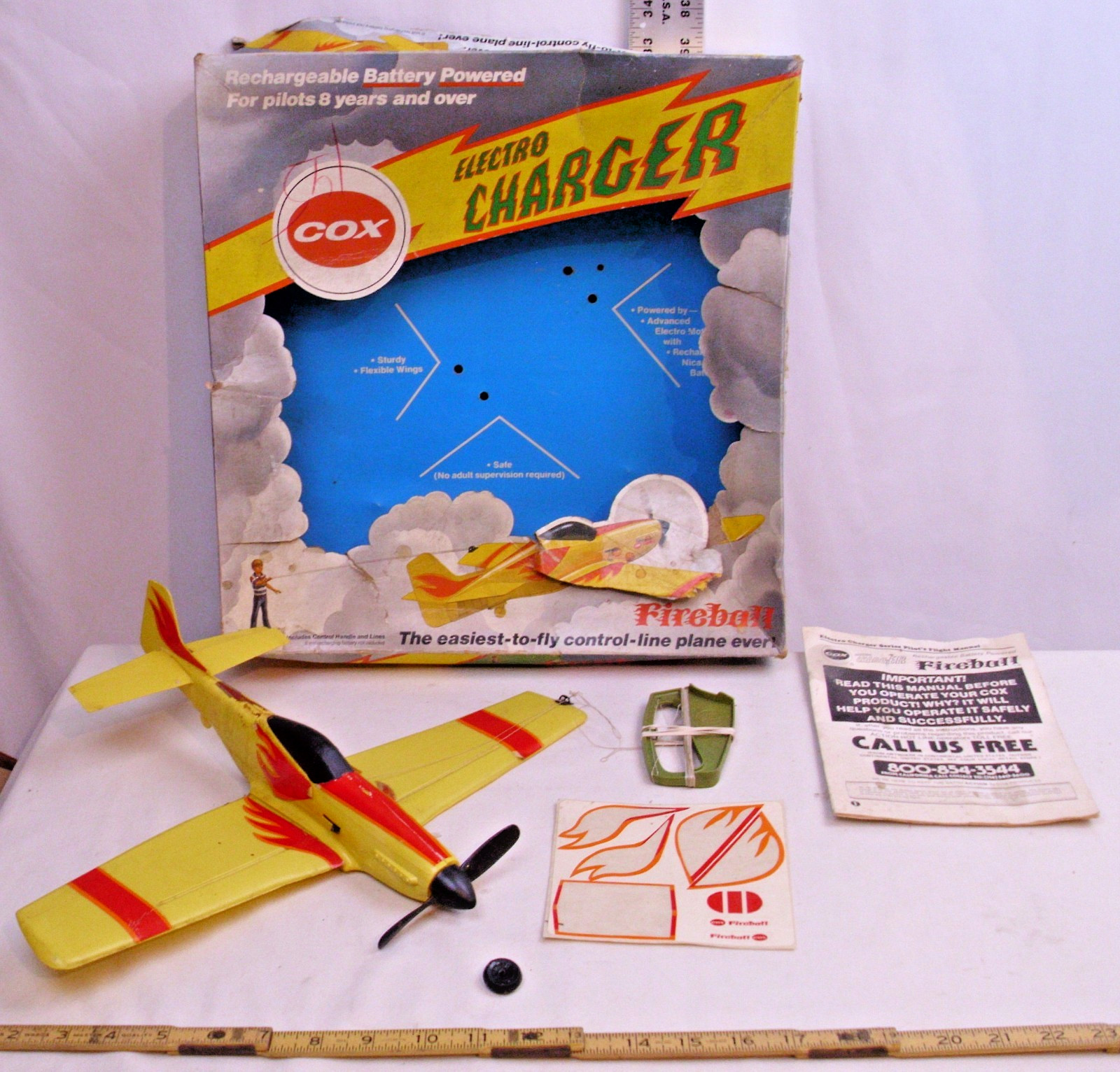 COX FIREBALL ELECTRO CHARGER CONTROL LINE ELECTRIC AIRPLANE BOXED