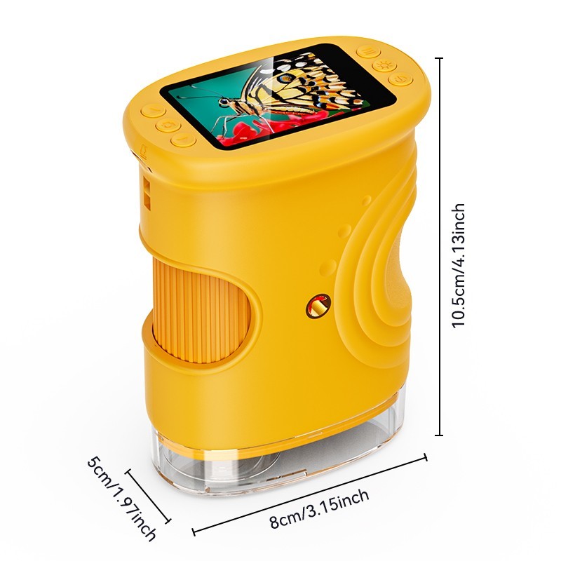 Microscope for Kids - 1000X Kids Handheld Pocket Microscope with 4K IPS Scree...