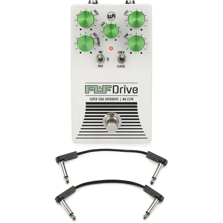 Warm Audio Fluff Drive Overdrive Pedal with EBS Patch Cables - White, Sweetwater