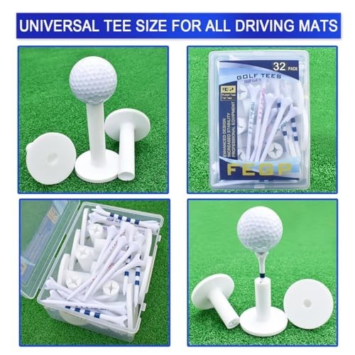 NEW 32Pcs Rubber Golf Tees Mixed Sizes for Mats Driving Range Simulator Practice