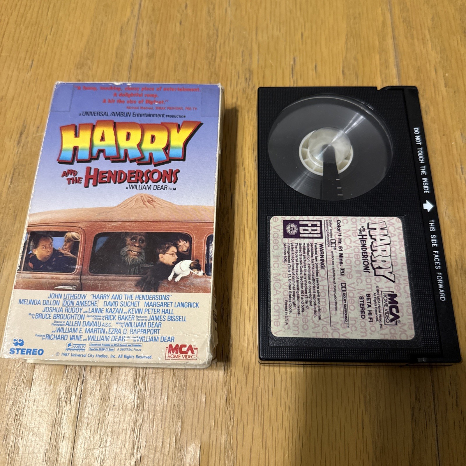 Harry & The Hendersons Beta Movie 1987 Betamax Cassette Tape John Lithgow