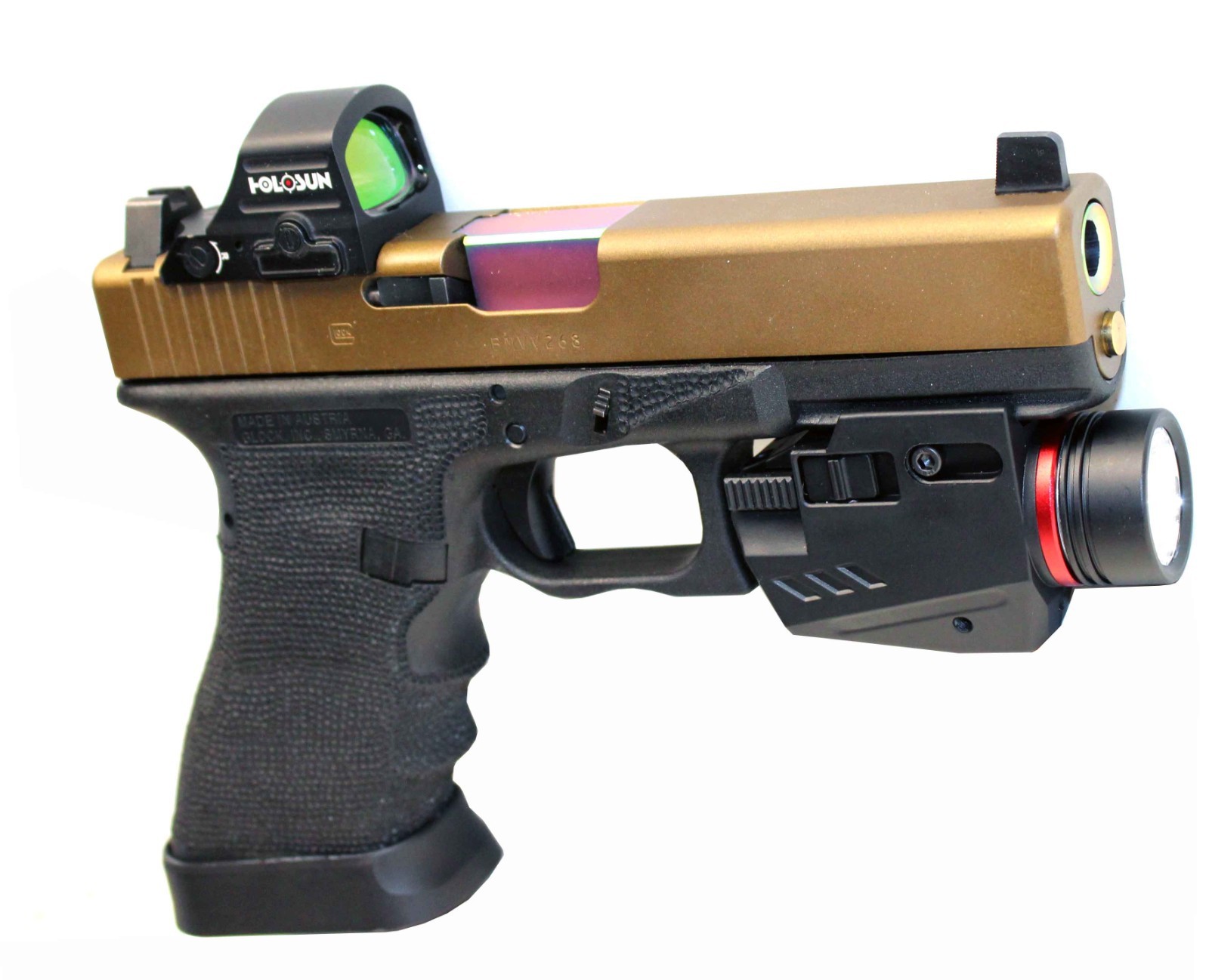 Tactical polymer flashlight and red laser combo for handguns glock cz smith&wess