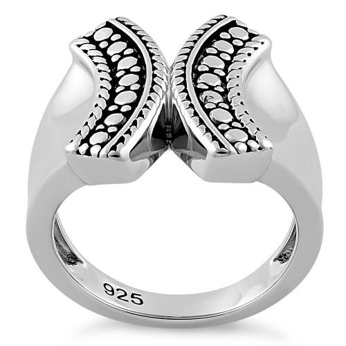 925 Sterling Silver Bali X Ring