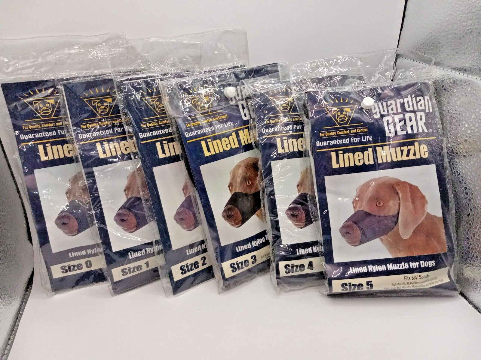 Dog Muzzle LOT OF 5 Guardian Gear Lined Nylon Sizes 0 1 2 3 4 5 groom no bite